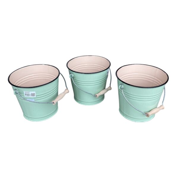Pachet - 3 x Galeata metalica emailata 6litri - imagine 3