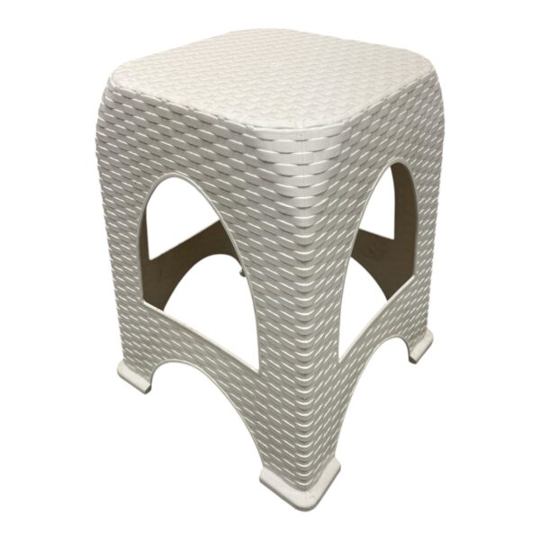 Scaun {taburet} plastic gradina, Alb