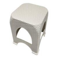 Scaun {taburet} plastic gradina, Alb