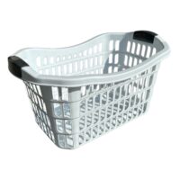 Cos rufe (haine) murdare, alb cu manere, plastic