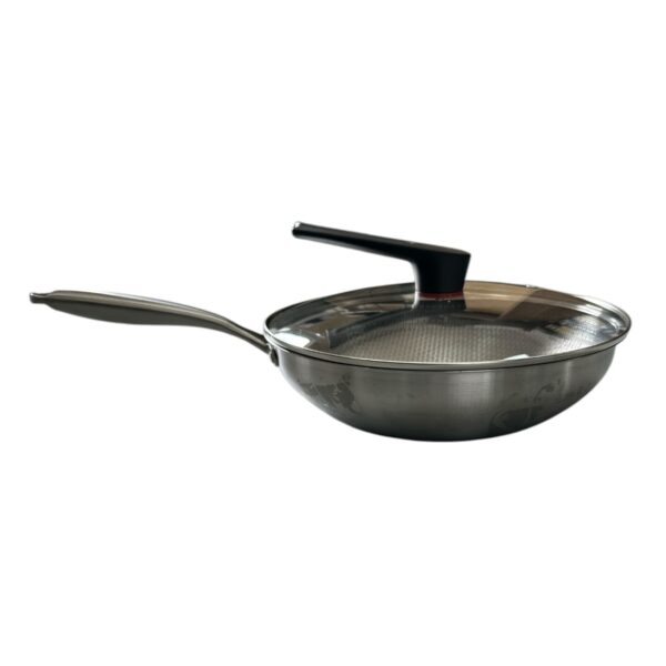 Tigaie wok profesionala din inox, non-stick, 32 cm