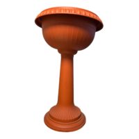 Ghiveci cu picior inalt, din plastic, maro, 63 cm