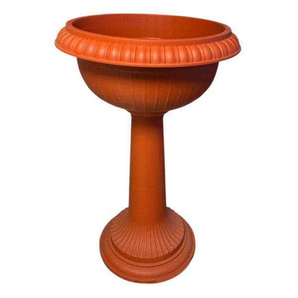 Ghiveci cu picior inalt, din plastic, maro, 63 cm