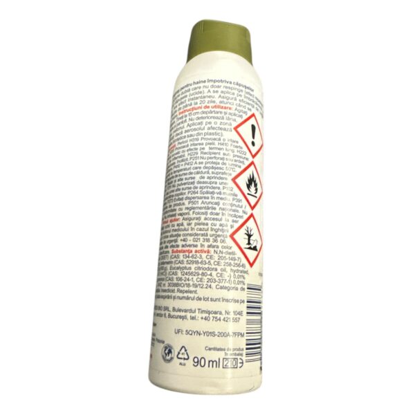 Spray pentru haine impotriva capuselor 90 ml Bros - imagine 2