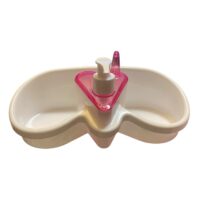 Dispenser detergent vase cu suport burete, 25x12 cm