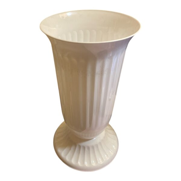 Vaza funerara din plastic, alba 38 cm
