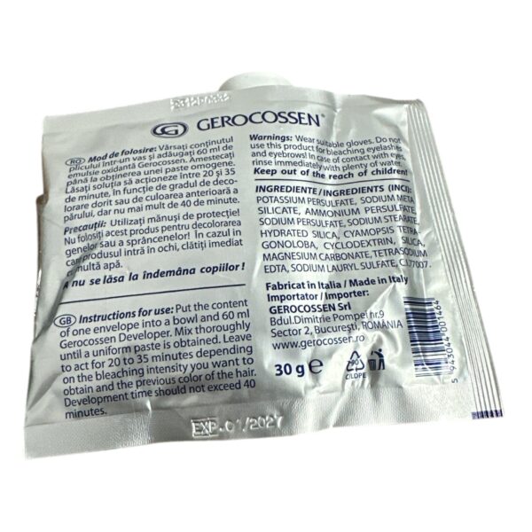 Pudra decoloranta pentru par 30g cu emulsie oxidanta 60 ml Gerocossen - imagine 2