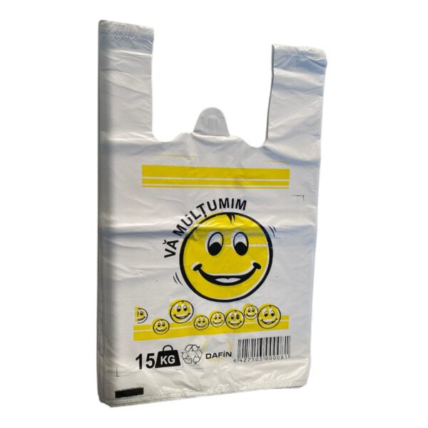 Pungi plastic biodegradabile tip maieu cu toarte (15 kg) set 50 buc