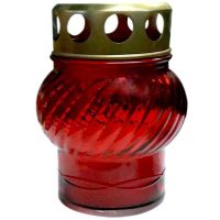 candela capac metal sticla 10cm