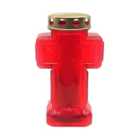 candela plastic forma cruce mica cu capac rosie 2