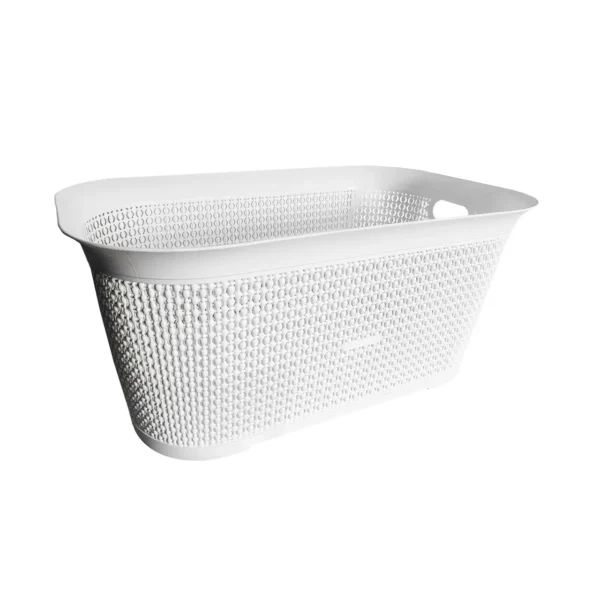 cos pentru rufe cu manere perlat 50 l litri alb 2