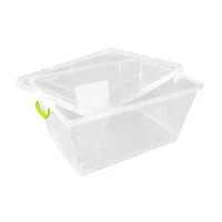 cutie depozitare plastic 58 l litri cu capac si roti 2