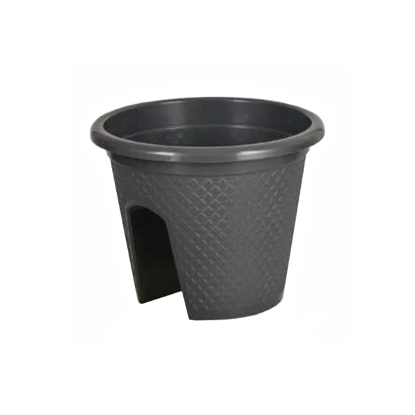 ghiveci balustrada din plastic 6 litri gri 1