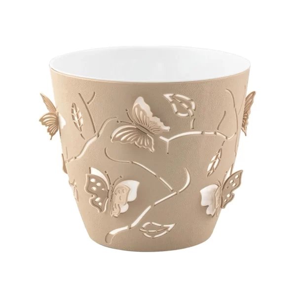 ghiveci decorativ cu fluturi 3d 2 5 litri crem 2
