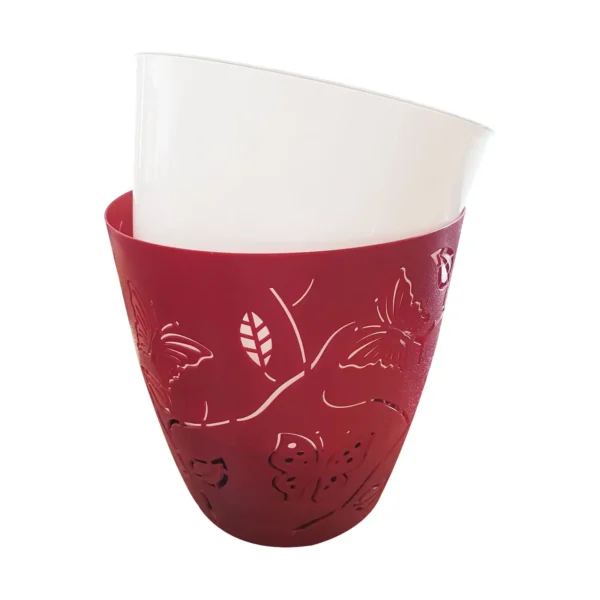 ghiveci din plastic decorativ cu fluturi 3d 5 3l bordo 2
