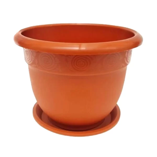 ghiveci plastic 40 cm mare maro 2