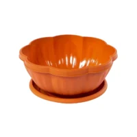 ghiveci plastic forma floare cu farfurie 24 cm 1