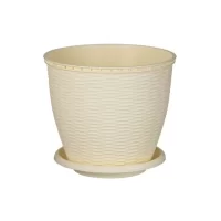 ghiveci plastic imitatie ratan crem 6l 2