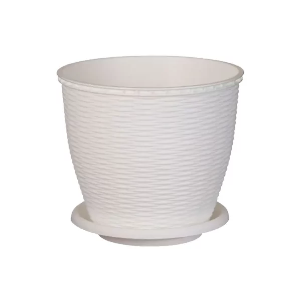 ghiveci plastic ratan alb 9 l litri 2