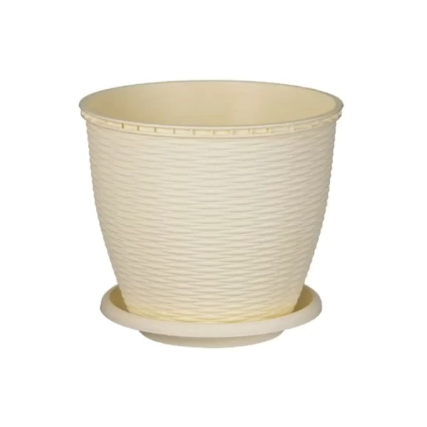 ghiveci plastic ratan crem 9 l litri 2