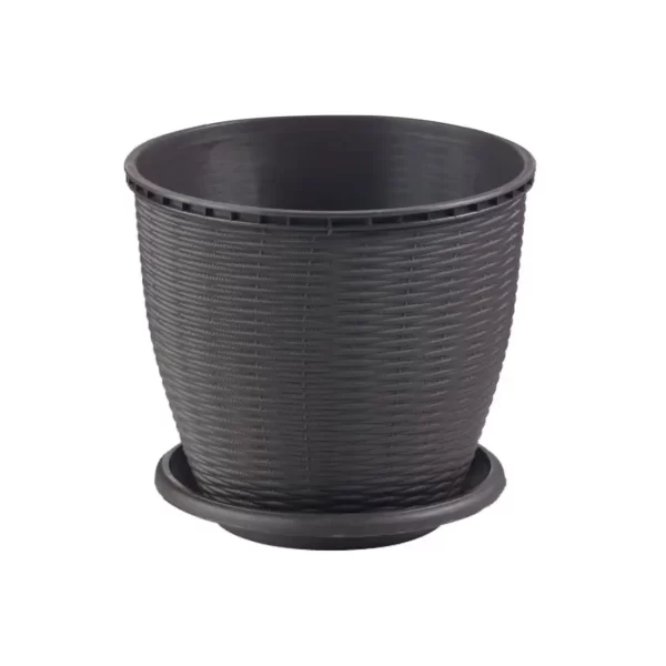 ghiveci plastic ratan wenge 9 l litri 2