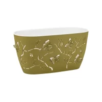 jardiniera plastic decorativa cu fluturi 3d verde 1
