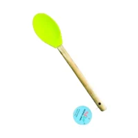 lingura silicon cu maner din lemn natur 31 cm 1