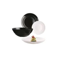 luminarc carine farfurii opal albe si negre 19 bucati 1