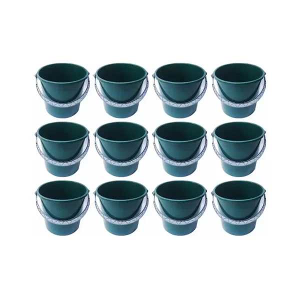 pachet 12 x galeata plastic verde inchis 5 litri 1