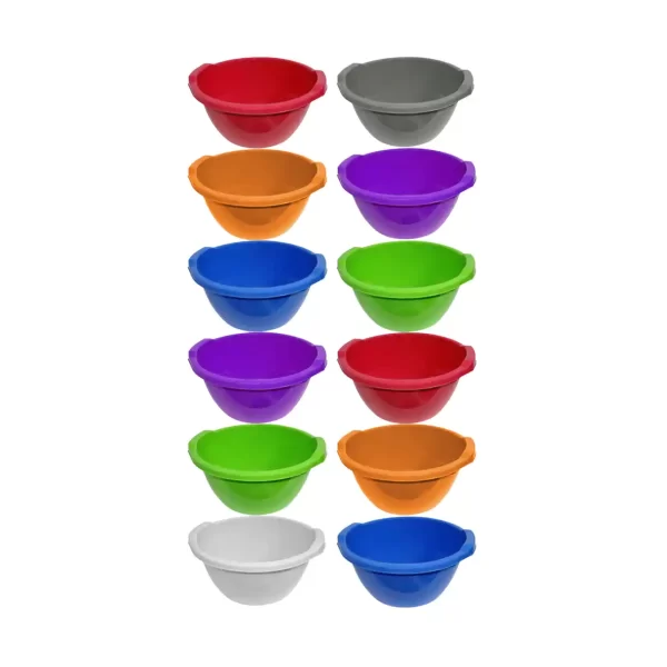 pachet 12 x lighean plastic rotund cu manere 3l 11