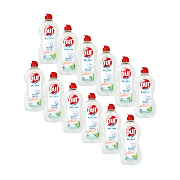 pachet 12 x pur detergent balsam pentru vase cu aloe vera 450ml 1
