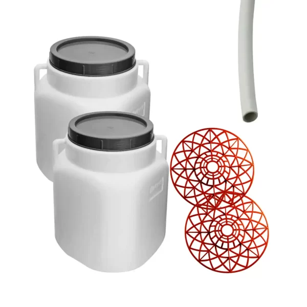 pachet 2 x butoi plastic alimentar 20l 2 x presa muraturi teava pentru suflat pitrocit