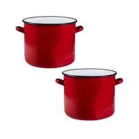 pachet 2 x oala emailata 15l rosie 1