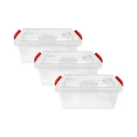 pachet 3 x cutii alimente din plastic cu capac 25 l litri 1
