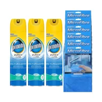 pachet 3 x spray pronto multisuprafete 300 ml 6 x laveta microfibre 30x30 cm