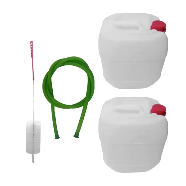 pachet 4 produse bidoane plastic 60l perie spalat damigene furtun vin