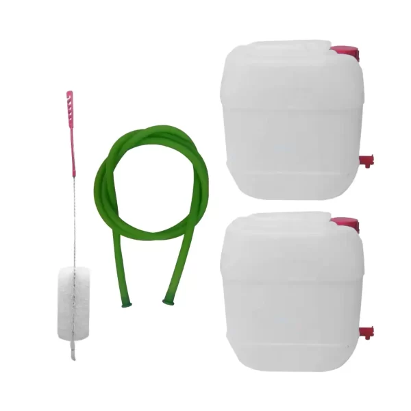 pachet 4 produse canistra plastic cu robinet 20l si accesorii
