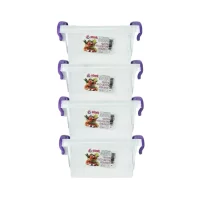 pachet 4 x cutie alimente din plastic cu capac 8 l 1