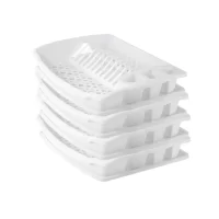 pachet 4 x scurgator vase tacamuri plastic alb
