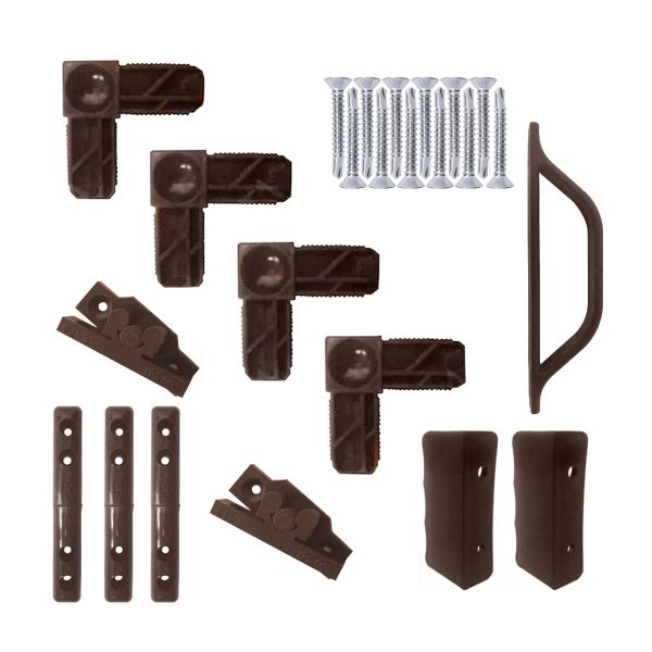 pachet accesorii usa 1 x maner d 4 x coltar 3 x balama 2 x clips 2 x maner fluture 30 x autoforant maro 1