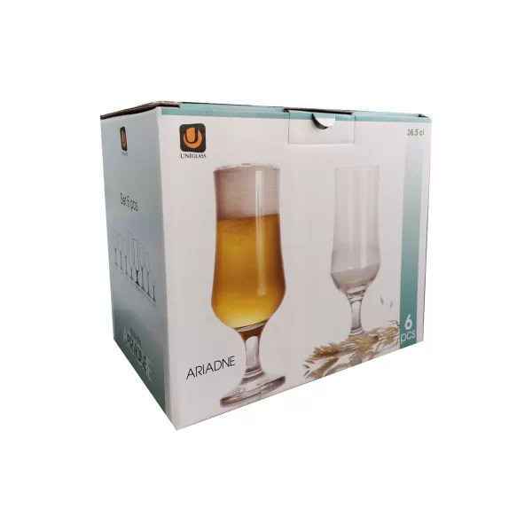 pahare din sticla de bere cu picior 365 ml set 6 bucati 2