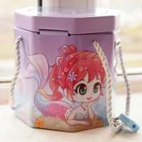 pusculita metalica cu lacat si cheita mermaid girl 12 cm 1