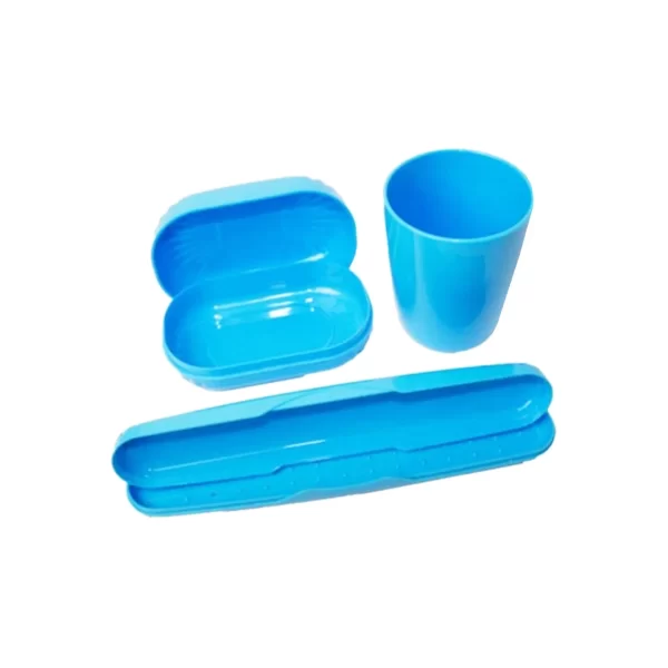 sapuniera cu capac suport periuta de dinti si pahar plastic 1