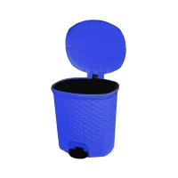 sterk cos de gunoi plastic cu capac si pedala 5 l litri albastru 2