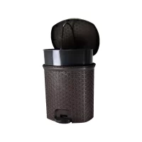 sterk cos gunoi plastic cu pedala si capac 10 l litri maro 2