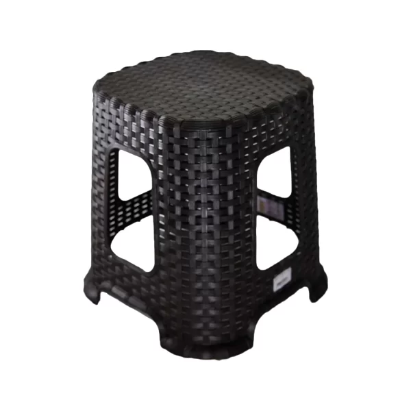 taburet rattan din plastic maro 21