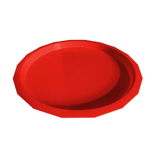 tava plastic servire rotunda 34 cm rosie 2