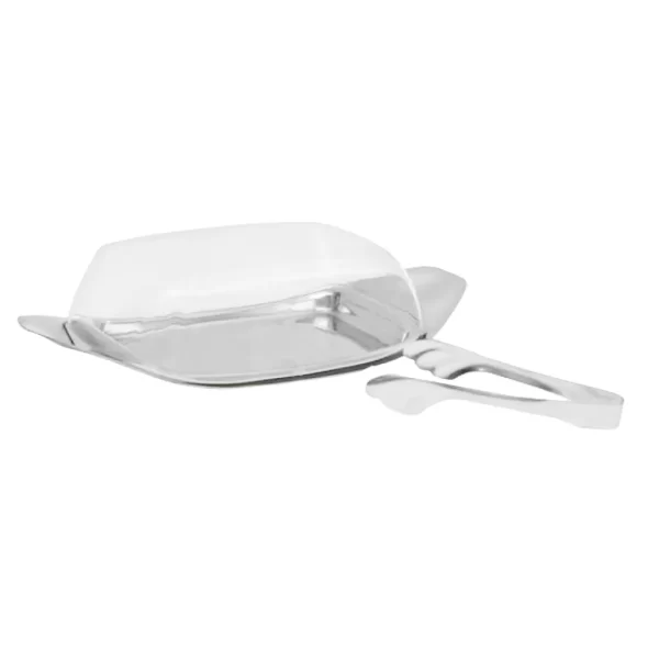 untiera inox cu capac transparent 23x6x11 cm 2