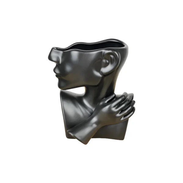 vaza cu chip ceramica neagra 22x10x7 cm 1