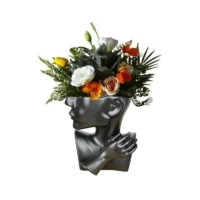 vaza cu chip ceramica neagra 22x10x7 cm 2